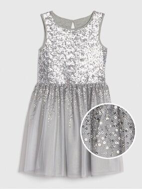 Gap Silver Sequin Sparkle Dress size 6